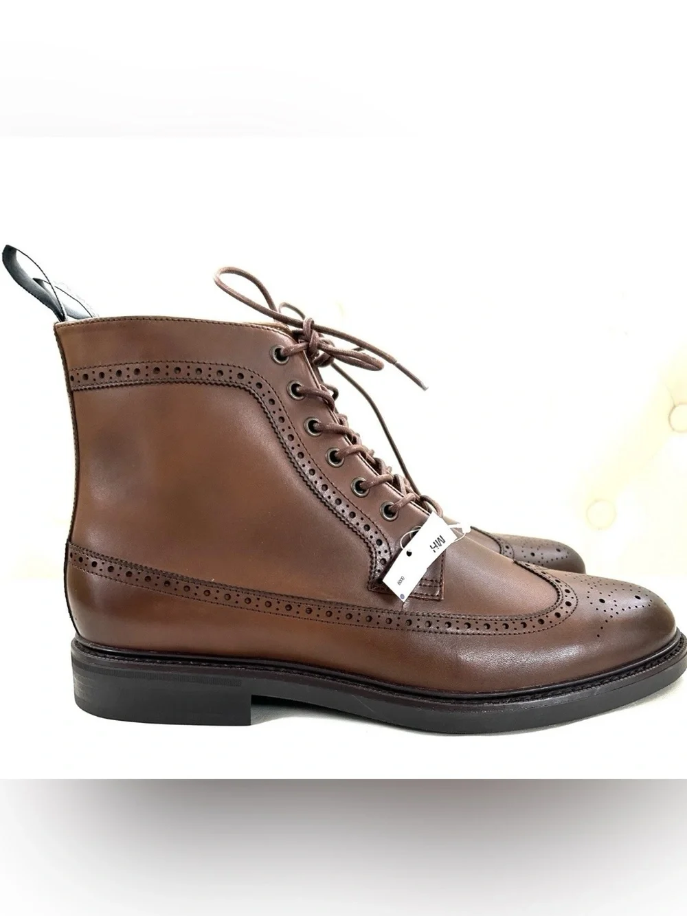 Polo Ralph Lauren Men's Asher Leather Wingtip Dress Boots Brown US 7 $ 228